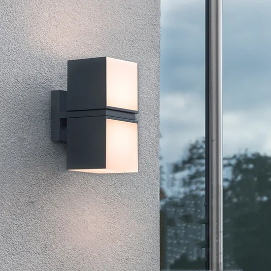 Corridor up and Down IP65 External Aluminum Black Housing Direct Indirect Night Sconce Lighting Fixrures Stairs LED Wall Mounted Lamp Fitting Outdoor Wall Light